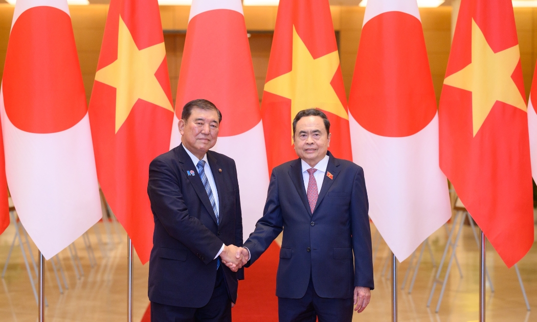 Chủ tịch Quốc hội Trần Thanh Mẫn và Thủ tướng Nhật Bản Ishiba Shigeru - Ảnh: Quochoi.vn