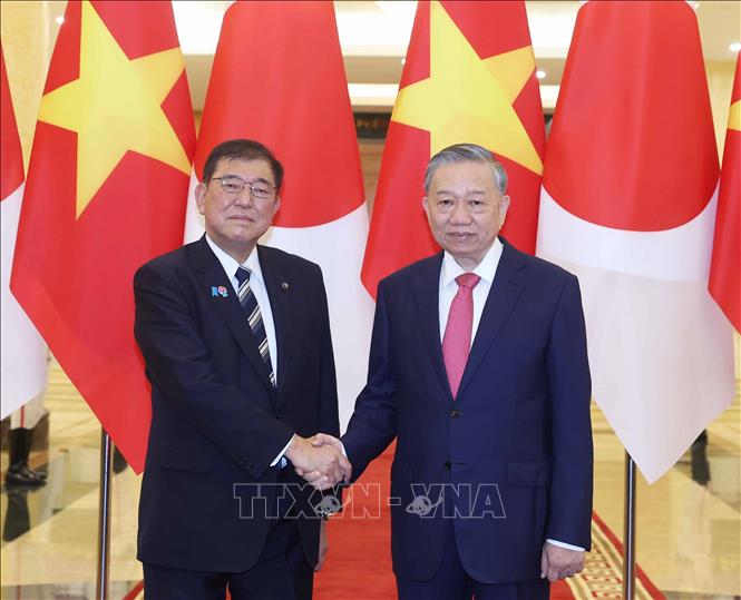 Tổng Bí thư Tô Lâm hội kiến Chủ tịch Đảng Dân chủ Tự do, Thủ tướng Nhật Bản Ishiba Shigeru - Ảnh: TTXVN