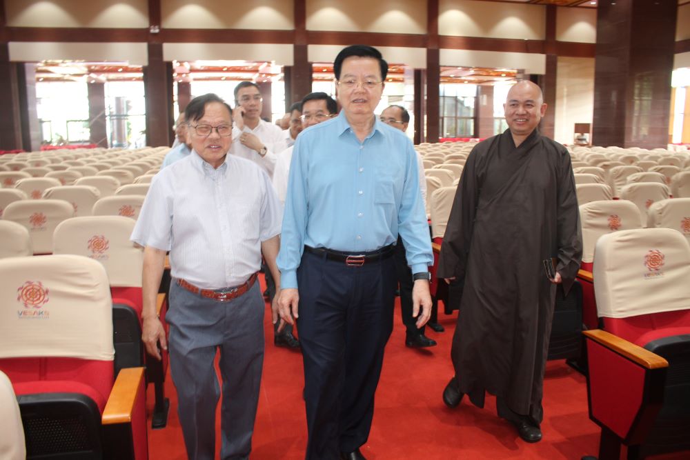 Phó Thủ tướng Mai Văn Chính thị sát, kiểm tra công tác tổ chức Đại lễ Vesak Liên hợp quốc 2025. Ảnh: Chu Khôi.