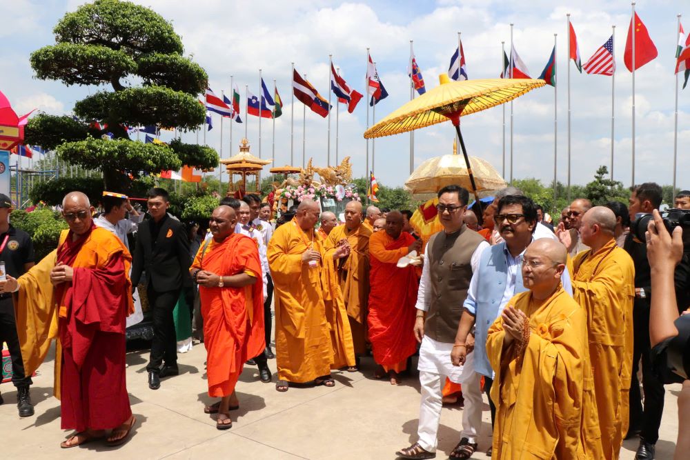 Rước Xá lợi Đức Phật về đến nơi diễn ra Đại lễ Vesak Liên hợp quốc.