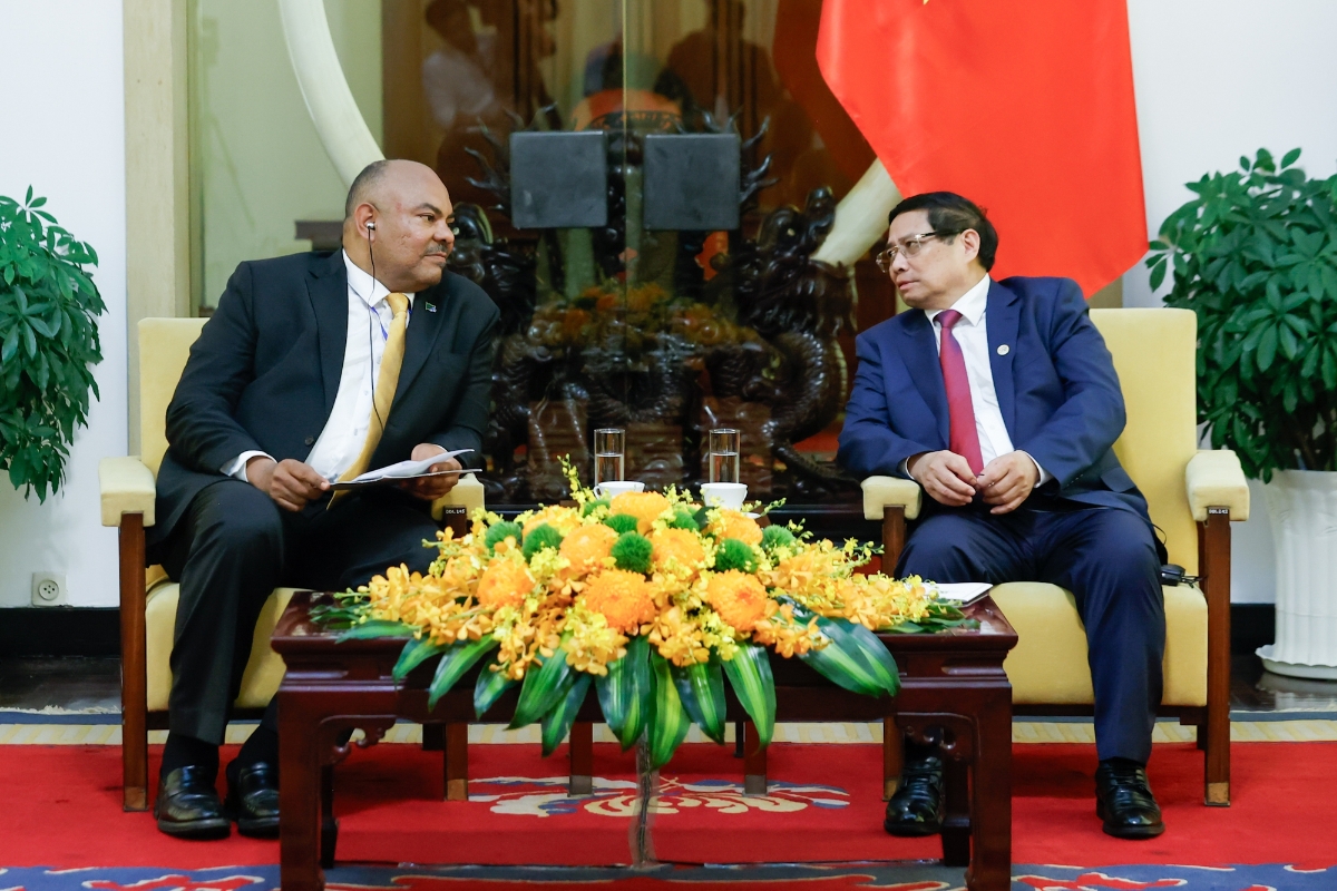 Thủ tướng Phạm Minh Ch&iacute;nh đề nghị Tanzania sớm mở Đại sứ qu&aacute;n tại Việt Nam - Ảnh: VGP/Nhật Bắc