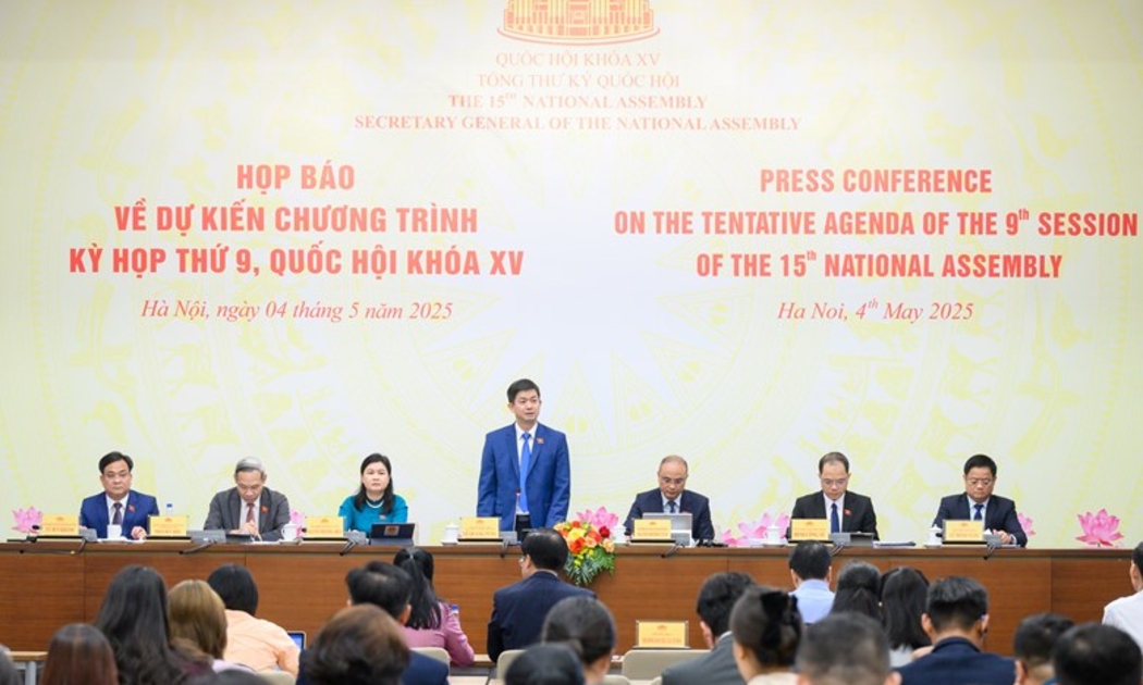 Tổng Thư ký Quốc hội, Chủ nhiệm Văn phòng Quốc hội Lê Quang Tùng chủ trì họp báo về dự kiến chương trình kỳ họp thứ 9, Quốc hội Khóa XV.