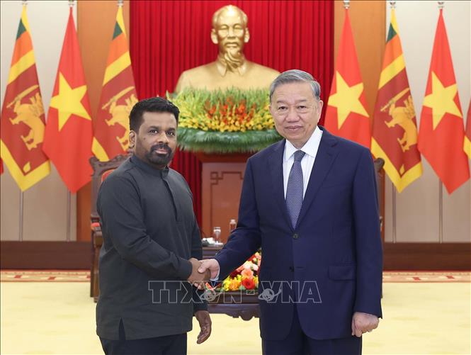 Tổng Bí thư Tô Lâm tiếp Tổng thống Sri Lanka Anura Kumara Dissanayaka - Ảnh: TTXVN