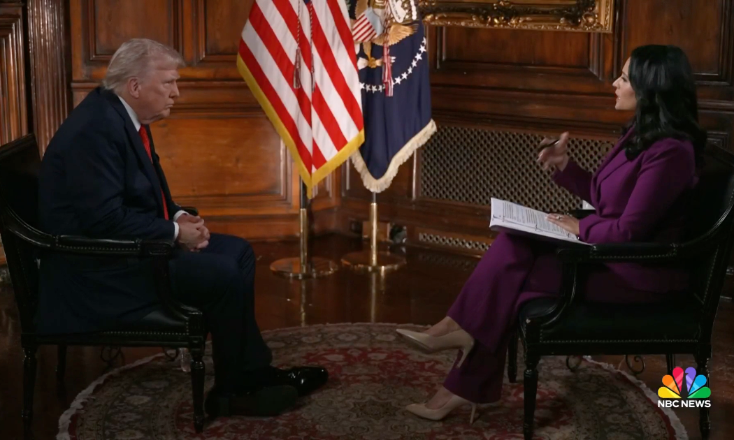 Ông Trump trong cuộc phỏng vấn trên đài NBC - Ảnh: NBC