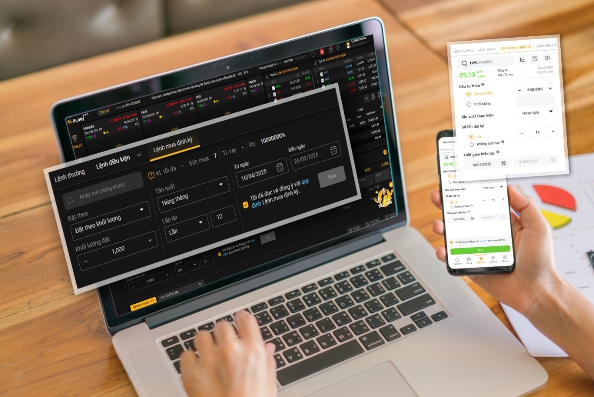 T&iacute;nh năng mua cổ phiếu định kỳ hỗ trợ thiết lập kế hoạch mua cổ phiếu tự động theo thời gian hoặc số tiền, gi&uacute;p nh&agrave; đầu tư tiết kiệm thời gian v&agrave; duy tr&igrave; th&oacute;i quen đầu tư.
