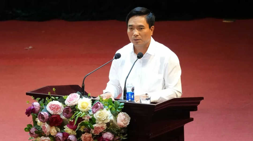 &Ocirc;ng Nguyễn Do&atilde;n Anh, B&iacute; thư Tỉnh ủy Thanh H&oacute;a ph&aacute;t biểu tại hội nghị