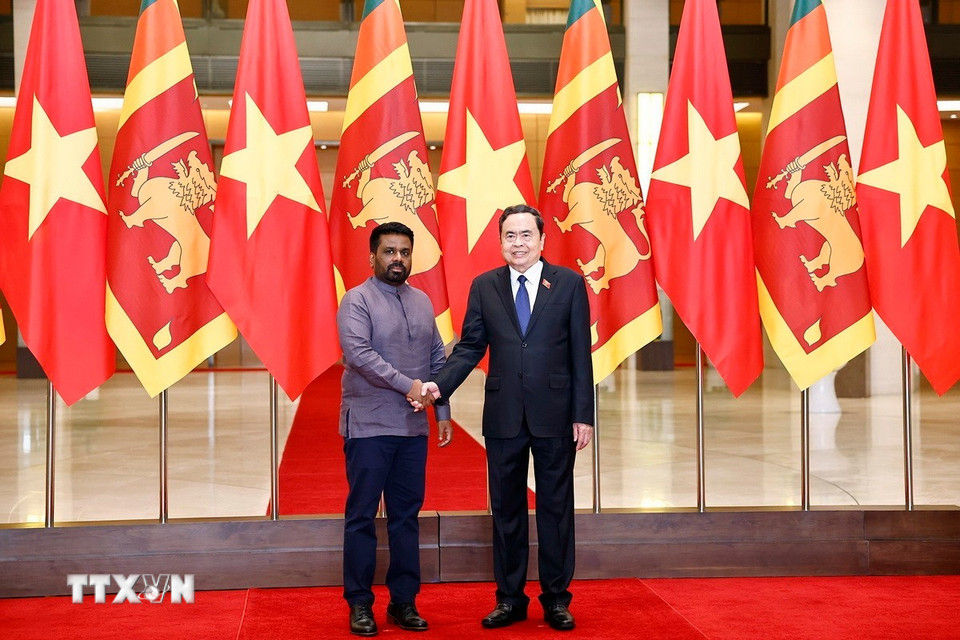 Chủ tịch Quốc hội Trần Thanh Mẫn hội kiến Tổng thống Sri Lanka - Ảnh: TTXVN