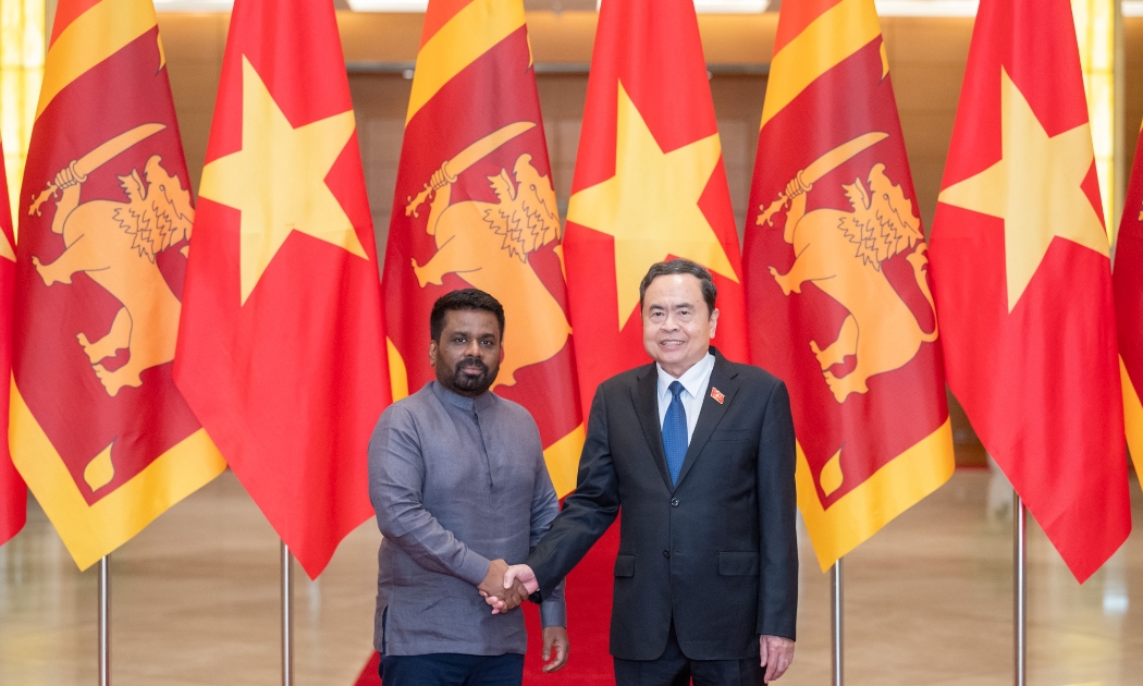 Chủ tịch Quốc hội Trần Thanh Mẫn và Tổng thống Sri Lanka Anura Kumara Dissanayaka - Ảnh: Quochoi.vn