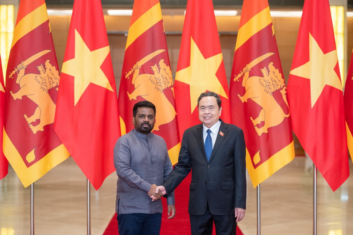 Chủ tịch Quốc hội Trần Thanh Mẫn và Tổng thống Sri Lanka Anura Kumara Dissanayaka - Ảnh: Quochoi.vn