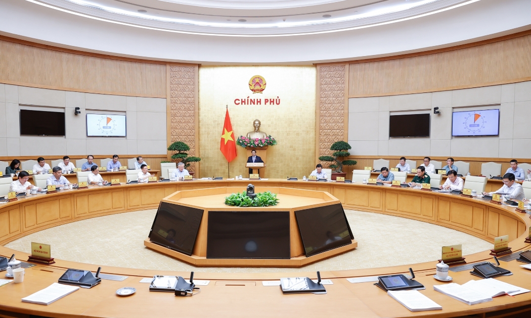 Thủ tướng Phạm Minh Chính chủ trì phiên họp Chính phủ thường kỳ tháng 4/2025 - Ảnh: VGP