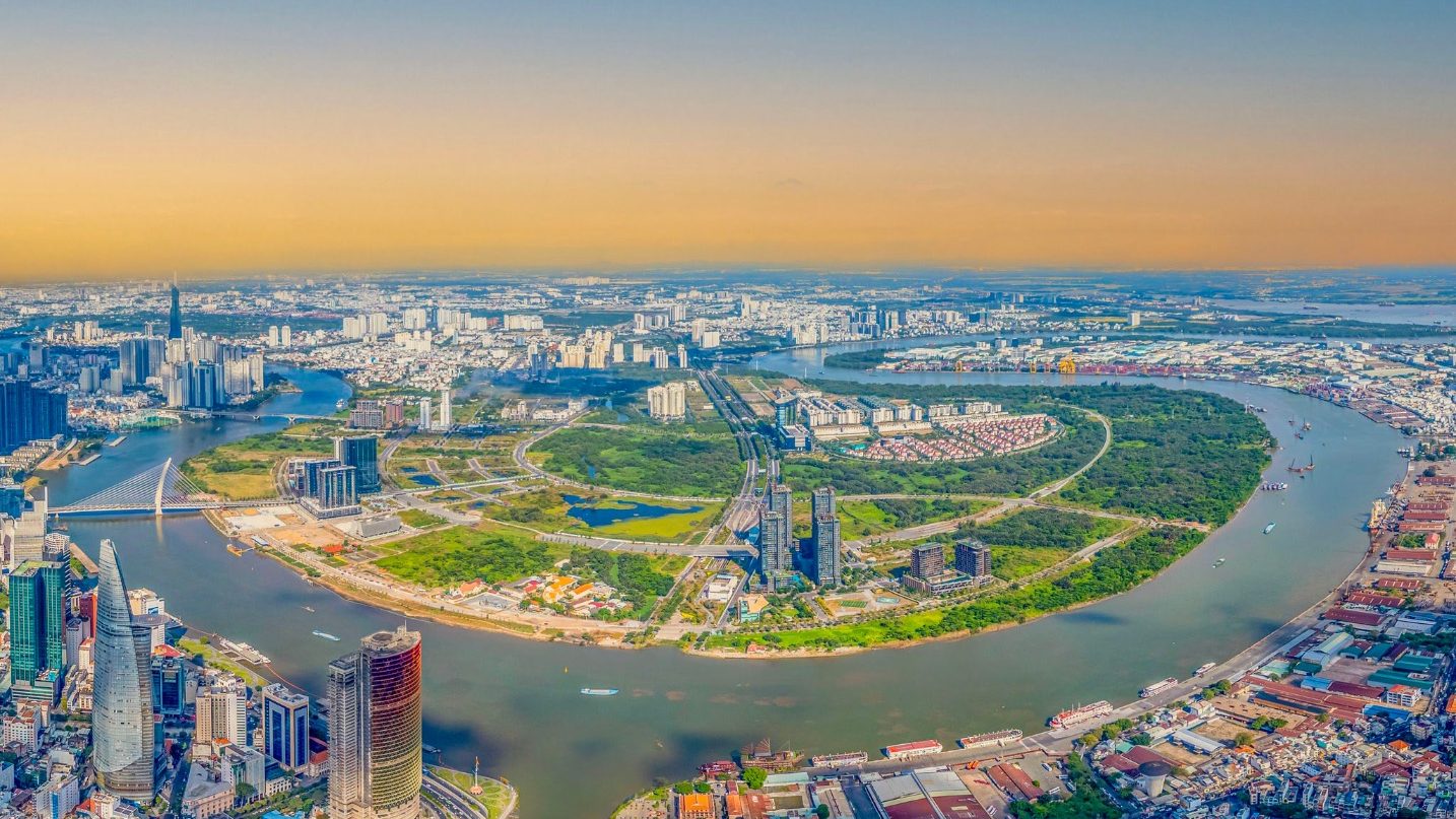Khu đô thị mới Thủ Thiêm nhìn từ trên cao - Ảnh minh họa.