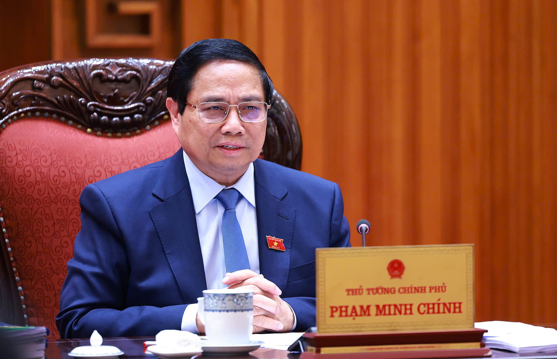 Thủ tướng phát biểu tại cuộc họp - Ảnh: VGP