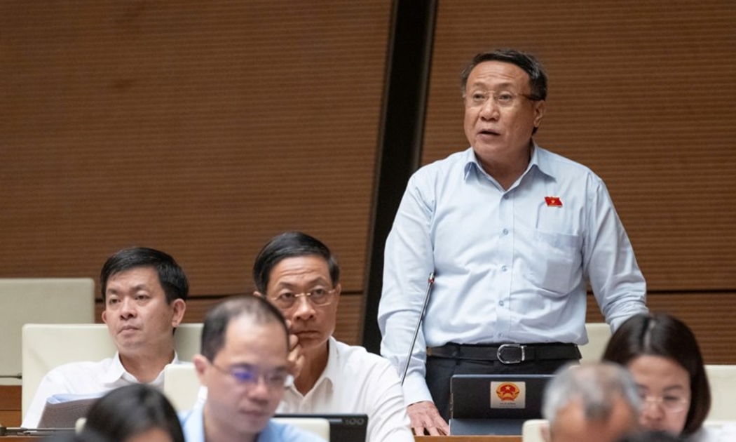 Đại biểu Hà Sỹ Đồng, đoàn tỉnh Quảng Trị đề nghị bổ sung nhóm cán bộ, công chức, viên chức được tham gia bảo hiểm thất nghiệp. Ảnh: Quochoi.vn.