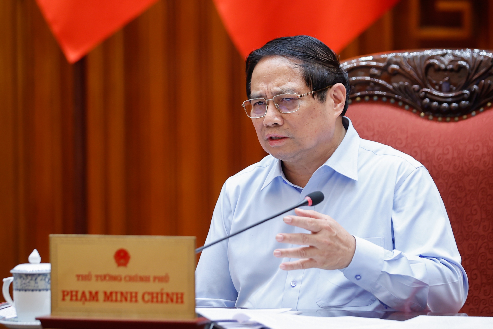 Thủ tướng Phạm Minh Chính phát biểu tại cuộc họp - Ảnh: VGP