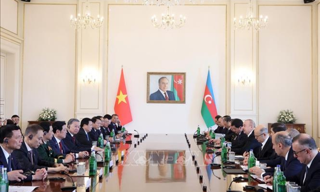 Tổng Bí thư Tô Lâm hội đàm với Tổng thống Azerbaijan Ilham Aliyev - Ảnh: TTXVN