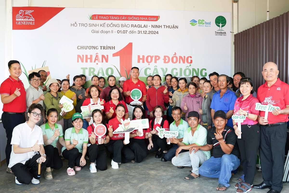Đến nay, Generali Việt Nam đ&atilde; ho&agrave;n th&agrave;nh trao tặng 50.000 c&acirc;y giống để hỗ trợ kế sinh nhai cho đồng b&agrave;o Raglai, Ninh Thuận.