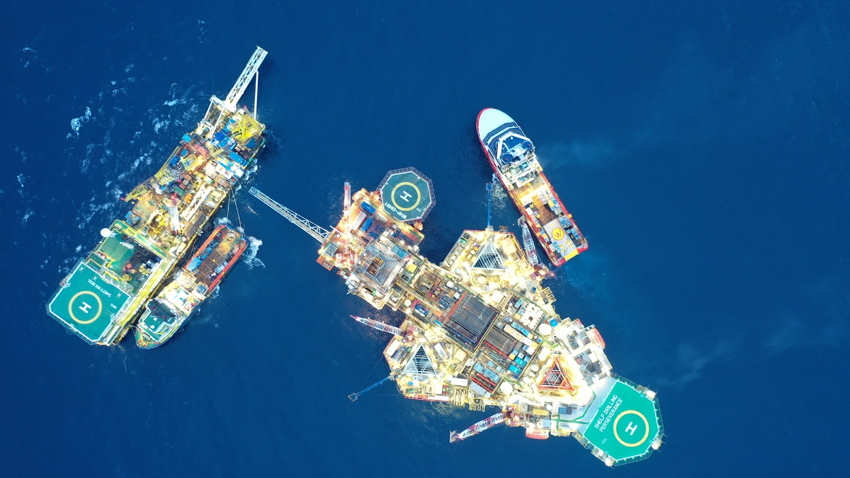 To&agrave;n cảnh Gi&agrave;n WHP-DH01, thuộc dự &aacute;n ph&aacute;t triển mỏ Đại H&ugrave;ng giai đoạn 3.