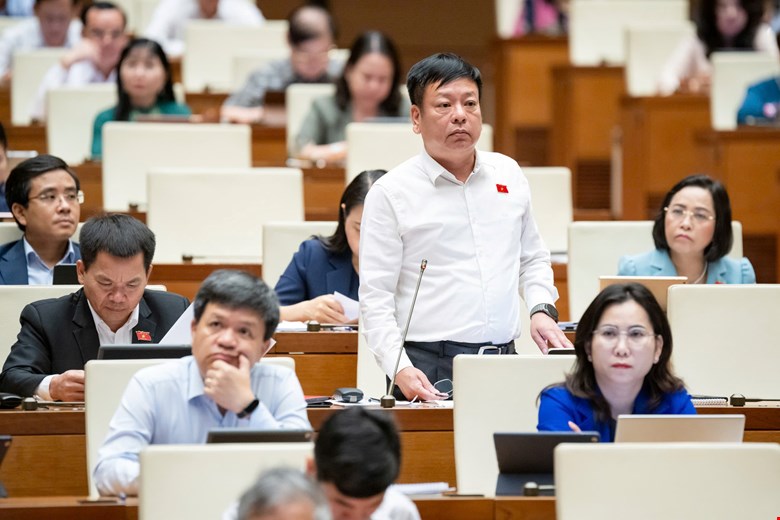 Đại biểu Nguyễn Trường Giang, đo&agrave;n Đắk N&ocirc;ng ph&aacute;t biểu thảo luận.