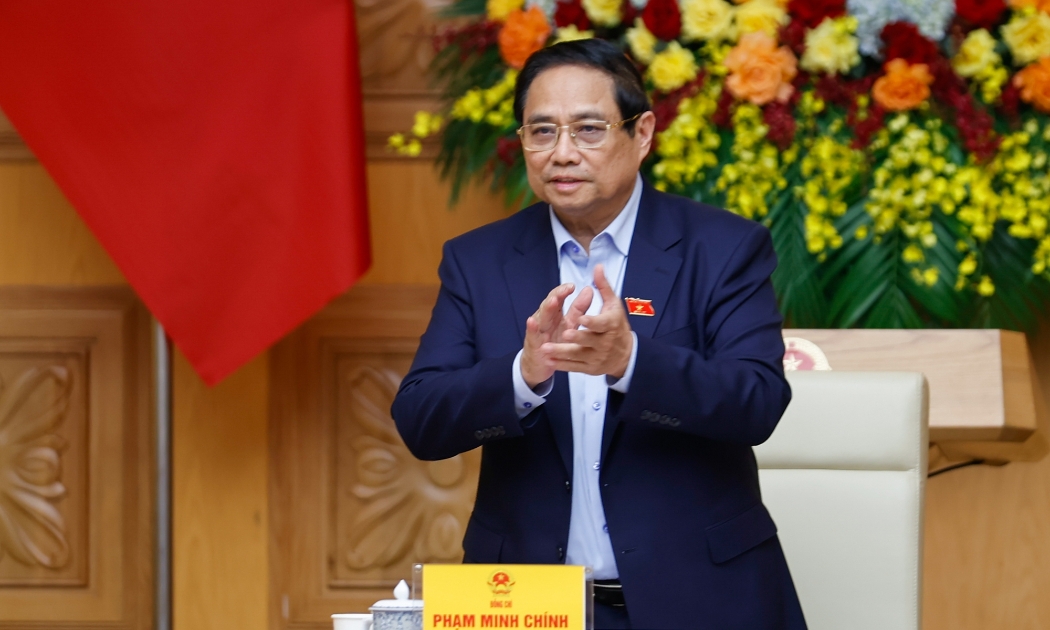 Thủ tướng Phạm Minh Chính tại cuộc làm việc - Ảnh: VGP