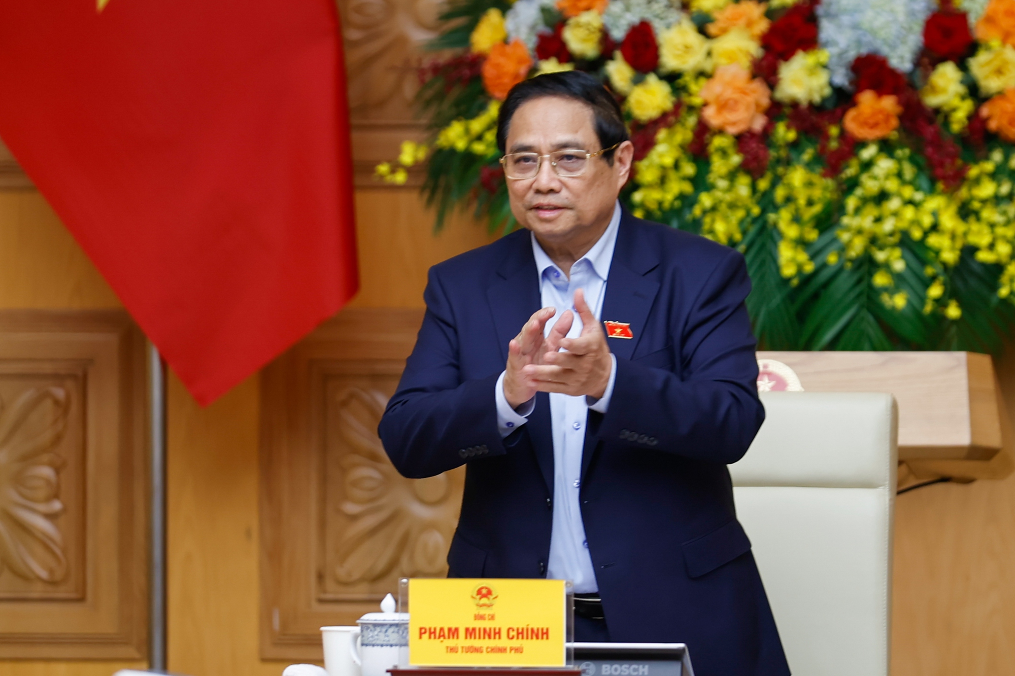 Thủ tướng Phạm Minh Chính tại cuộc làm việc - Ảnh: VGP