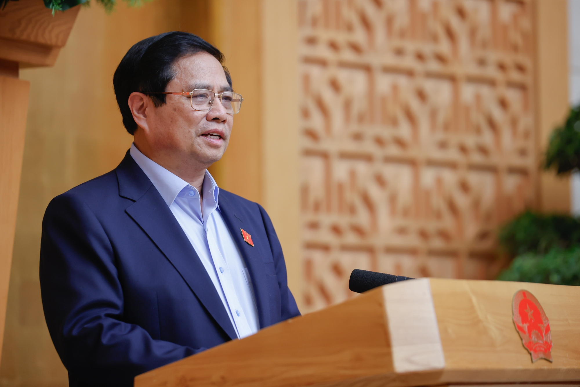 Thủ tướng Phạm Minh Chính phát biểu tại cuộc họp - Ảnh: VGP