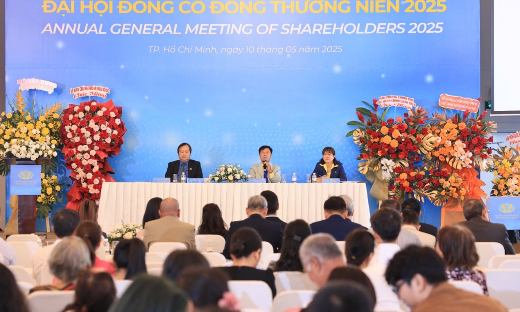 Công ty Cổ phần Tư vấn Thương mại Dịch vụ Địa ốc Hoàng Quân tổ chức đại hội đồng cổ đông thường niên 2025, sáng 10/5.