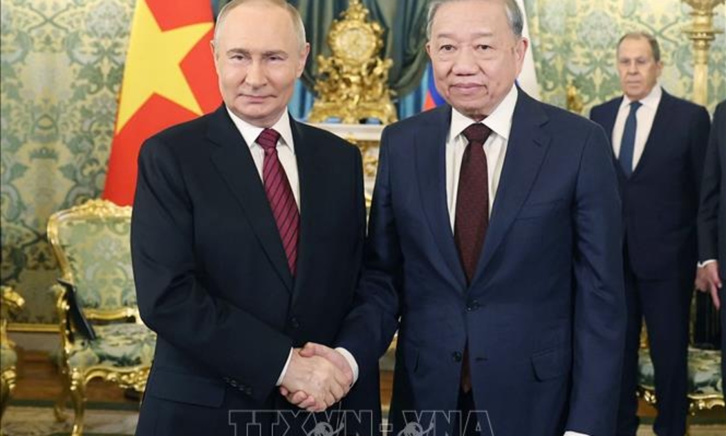 Tổng Bí thư Tô Lâm và Tổng thống Nga Vladimir Putin - Ảnh: TTXVN