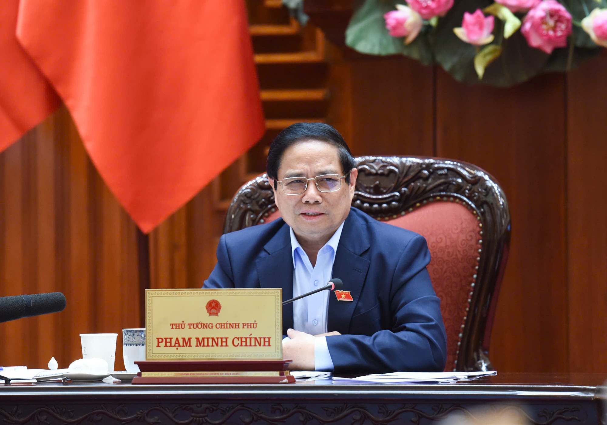 Thủ tướng Phạm Minh Chính phát biểu tại phiên họp. Ảnh: VGP