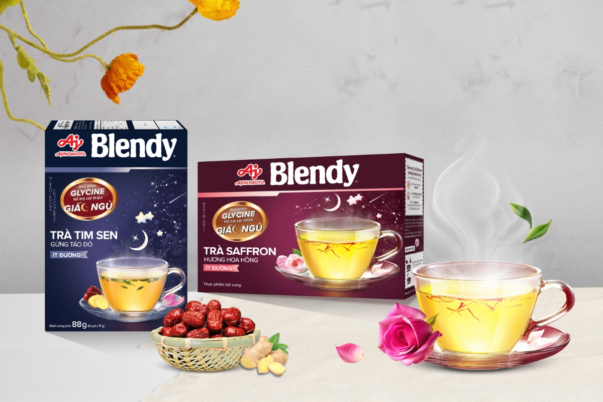 Ajinomoto Việt Nam ra mắt Thực phẩm bổ sung Blendy@ chứa glycine - một axit amin c&oacute; chức năng cải thiện chất lượng giấc ngủ.&nbsp;