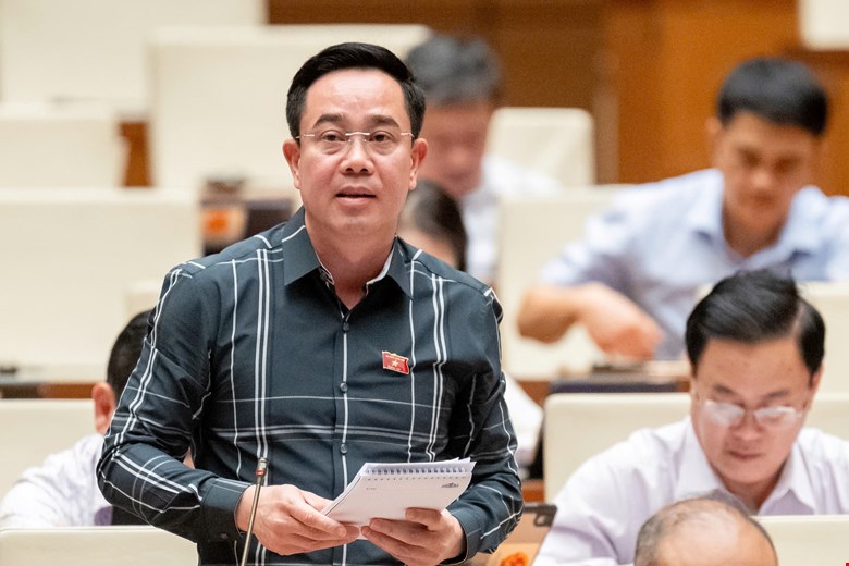 đại biểu Nguyễn Văn Huy, đo&agrave;n Th&aacute;i B&igrave;nh ph&aacute;t biểu &yacute; kiến.