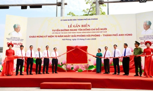 Hải Phòng gắn biển tên cho tuyến đường Đỗ Mười