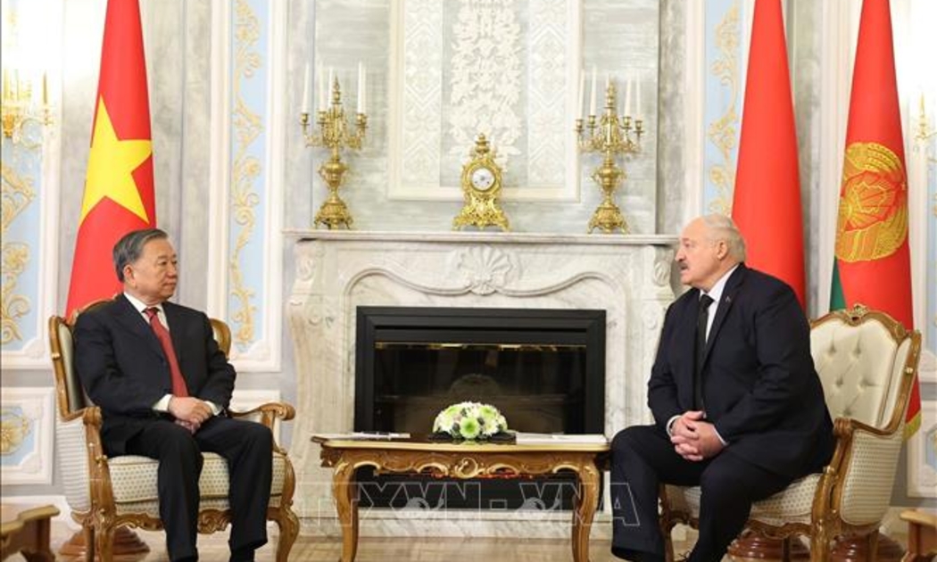 Tổng Bí thư Tô Lâm hội đàm hẹp với Tổng thống Belarus A.Lukashenko - Ảnh: TTXVN