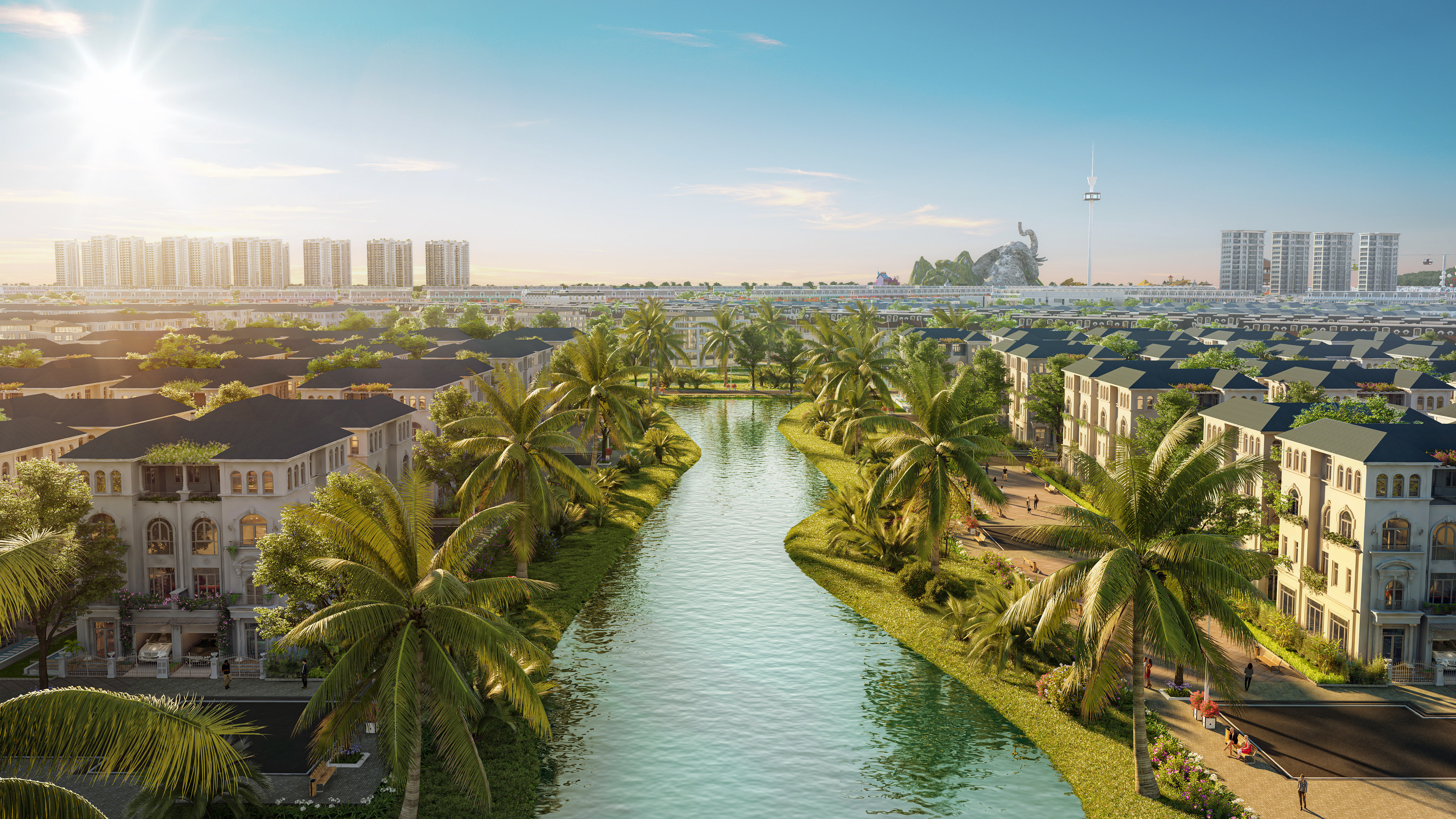 Biệt thự “view” hồ tạo cảnh quan đặc biệt cho khu vực Zone 6-7.