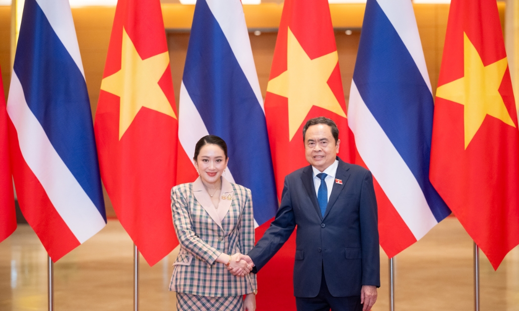 Chủ tịch Quốc hội Trần Thanh Mẫn hội kiến Thủ tướng Thái Lan Paetongtarn Shinawatra - Ảnh: Quochoi.vn