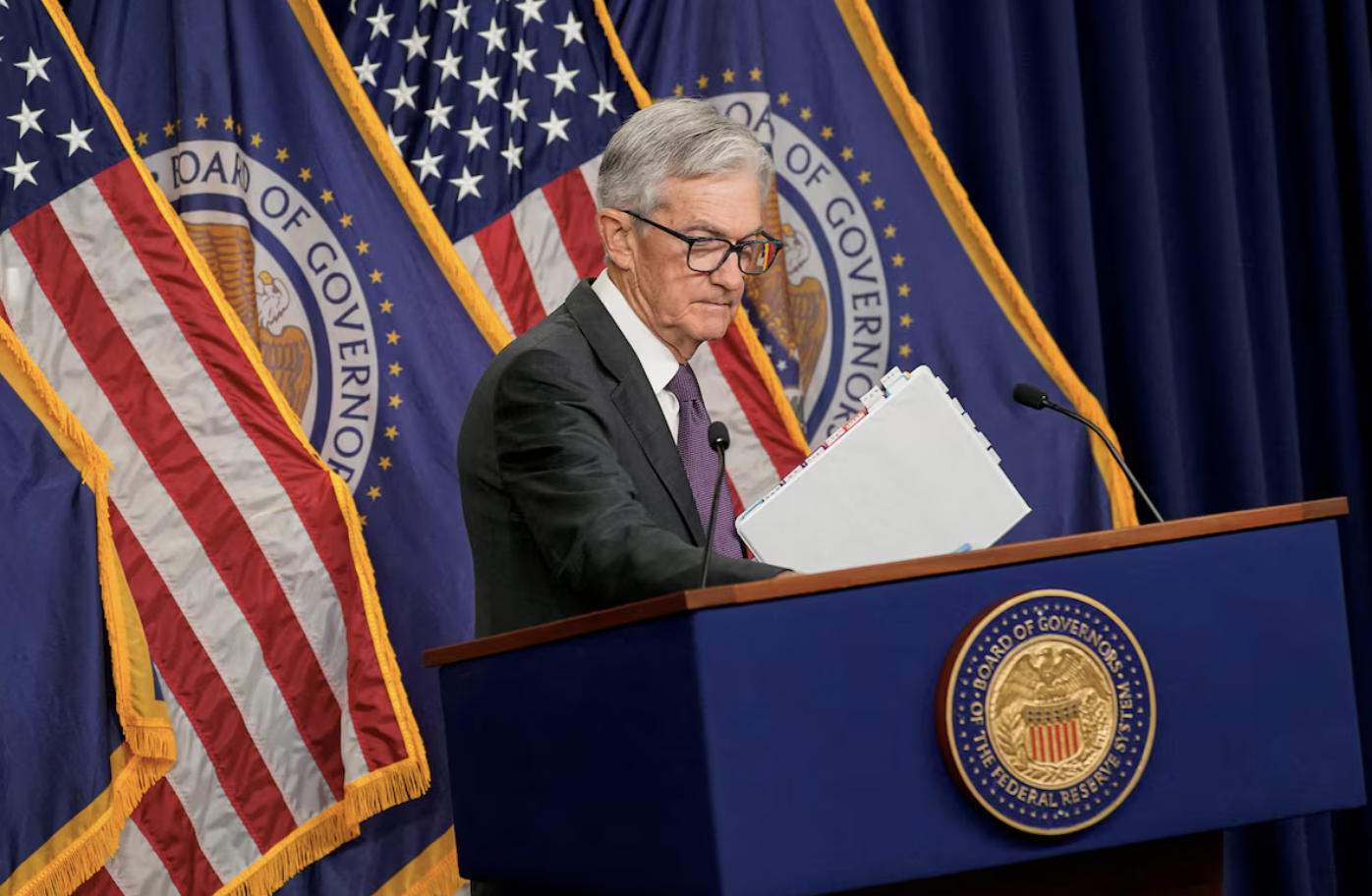 Chủ tịch Fed Jerome Powell trong một cuộc họp báo ngày 19/3/2025 - Ảnh: Reuters.