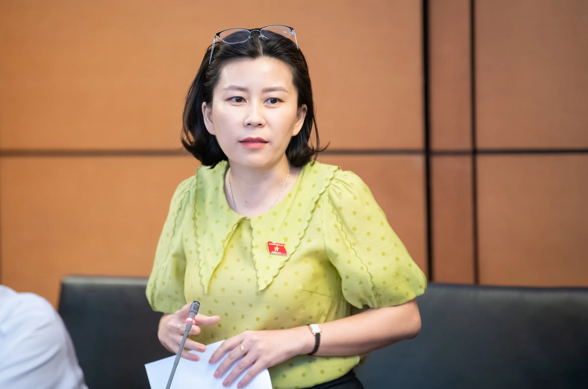 Đại biểu L&ecirc; Đ&agrave;o An Xu&acirc;n, đo&agrave;n Ph&uacute; Y&ecirc;n, n&ecirc;u &yacute; kiến.