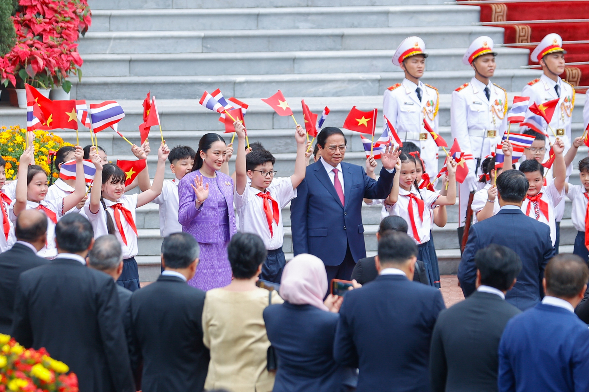 Đ&acirc;y l&agrave; chuyến thăm Việt Nam đầu ti&ecirc;n của Thủ tướng Th&aacute;i Lan Paetongtarn Shinawatra kể từ khi b&agrave; nhậm chức Thủ tướng Th&aacute;i Lan - Ảnh: VGP/