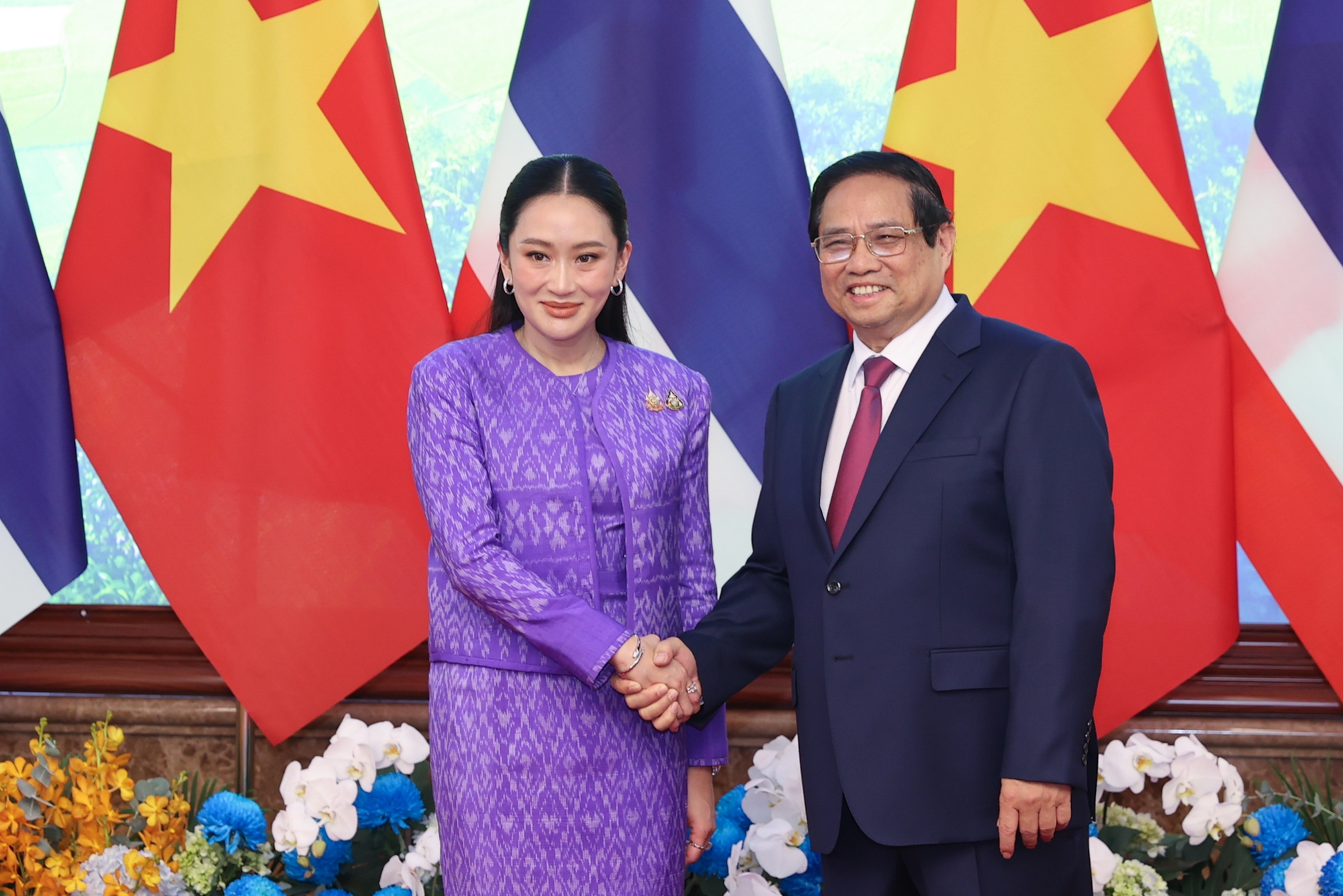 Thủ tướng Phạm Minh Ch&iacute;nh v&agrave; Thủ tướng Paetongtarn Shinawatra - Ảnh: VGP
