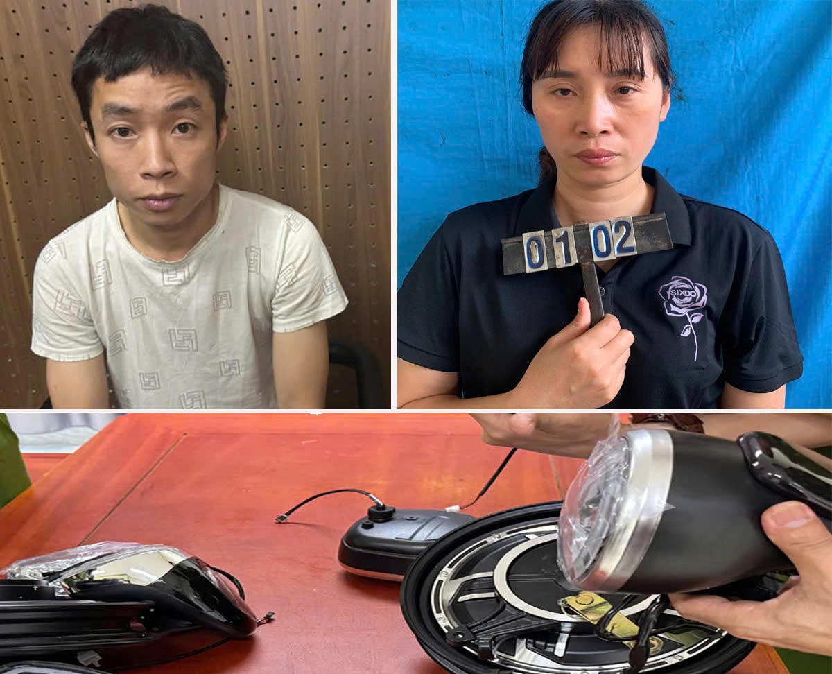  Lê Minh Hưng và Tạ Thị Vân cùng các tang vật thu giữ