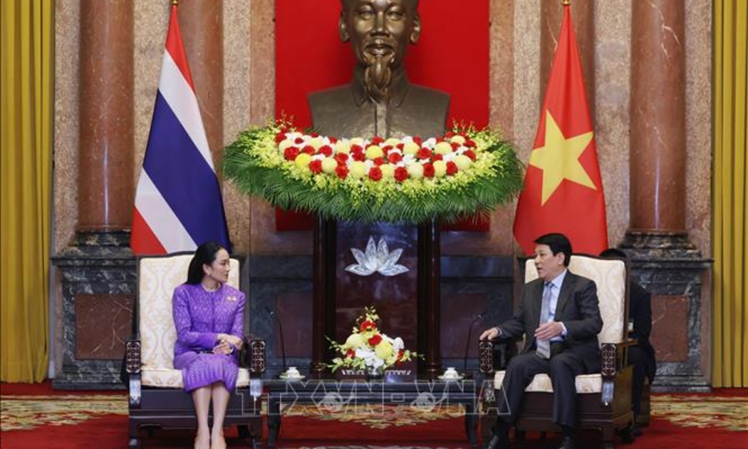 Chủ tịch nước Lương Cường tiếp Thủ tướng Thái Lan Paetongtarn Shinawatra - Ảnh: TTXVN
