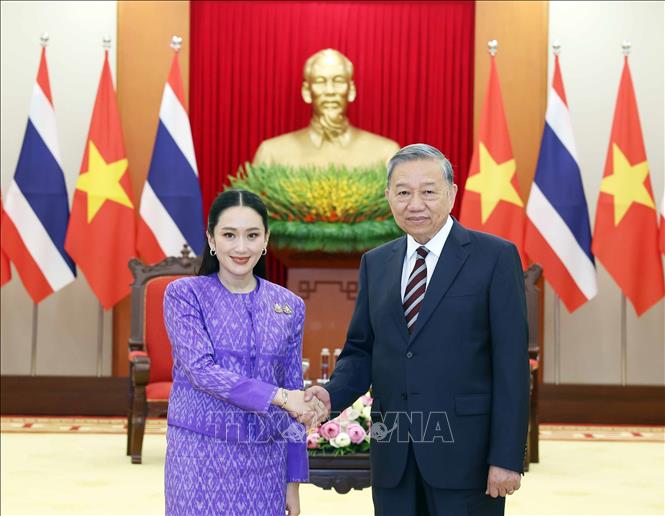 Tổng Bí thư Tô Lâm tiếp Thủ tướng Thái Lan Paetongtarn Shinawatra - Ảnh: TTXVN