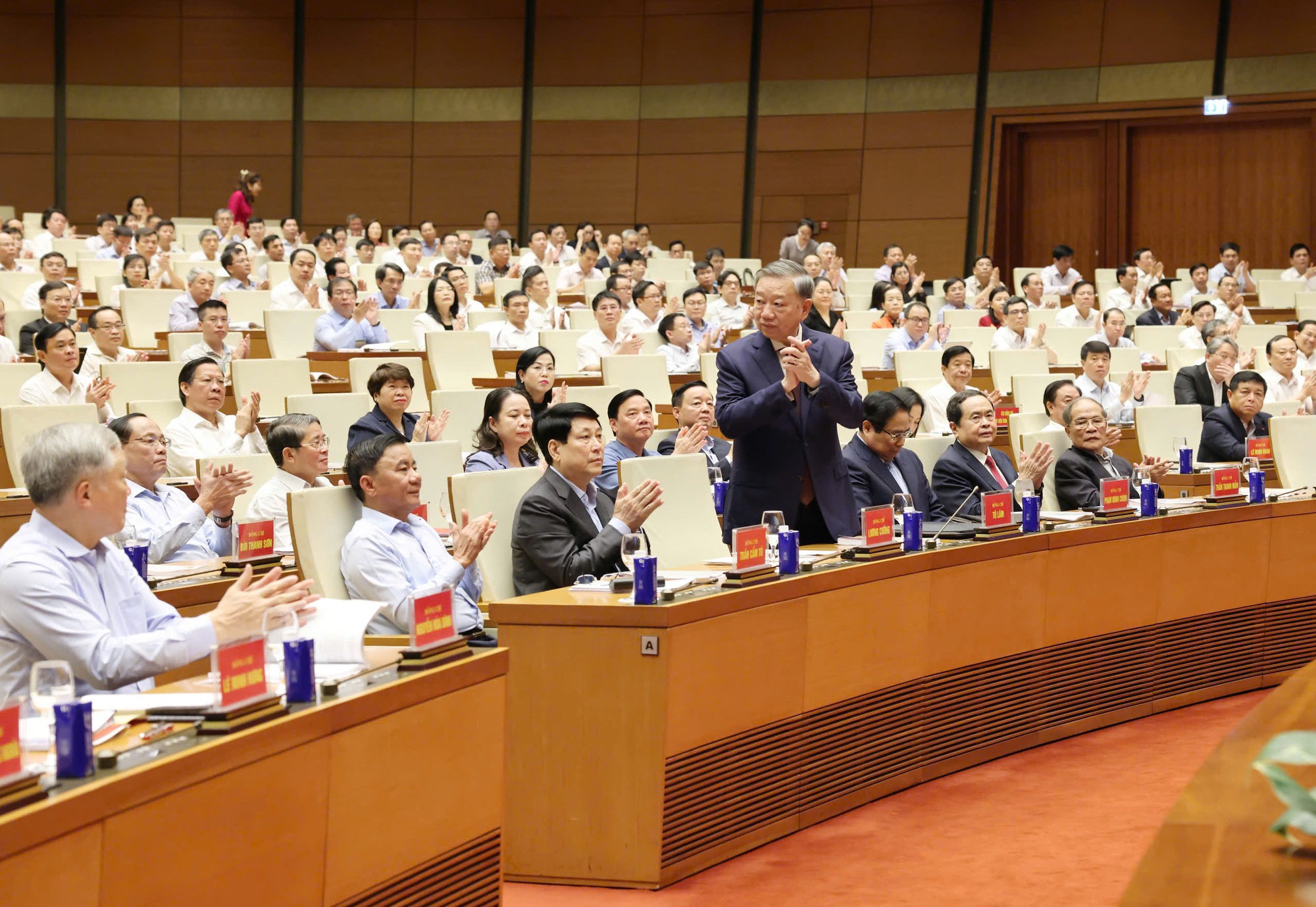 Tổng B&iacute; thư T&ocirc; L&acirc;m dự Hội nghị tại điểm cầu Trung ương - Ảnh: VGP/Nhật Bắc