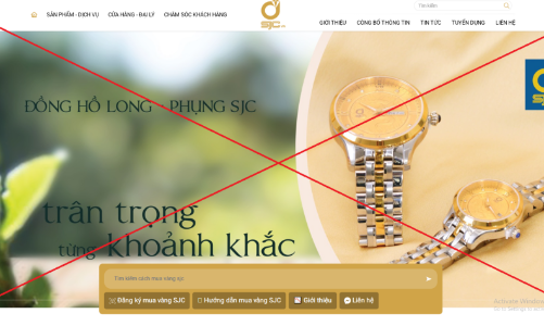 Cảnh báo lừa đảo qua website, fanpage mạo danh doanh nghiệp kinh doanh vàng bạc