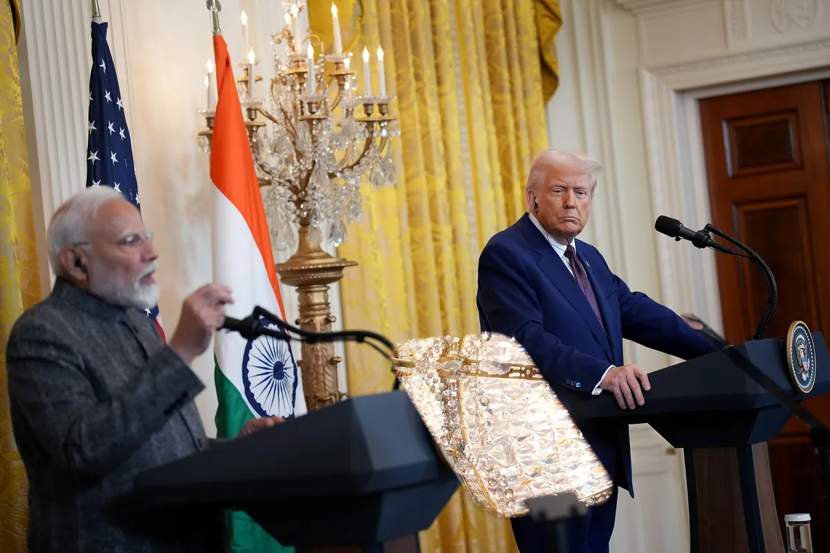 Tổng thống Mỹ Donald Trump và Thủ tướng Ấn Độ Narendra Modi tại Nhà Trắng vào tháng 2 - Ảnh: Getty Images