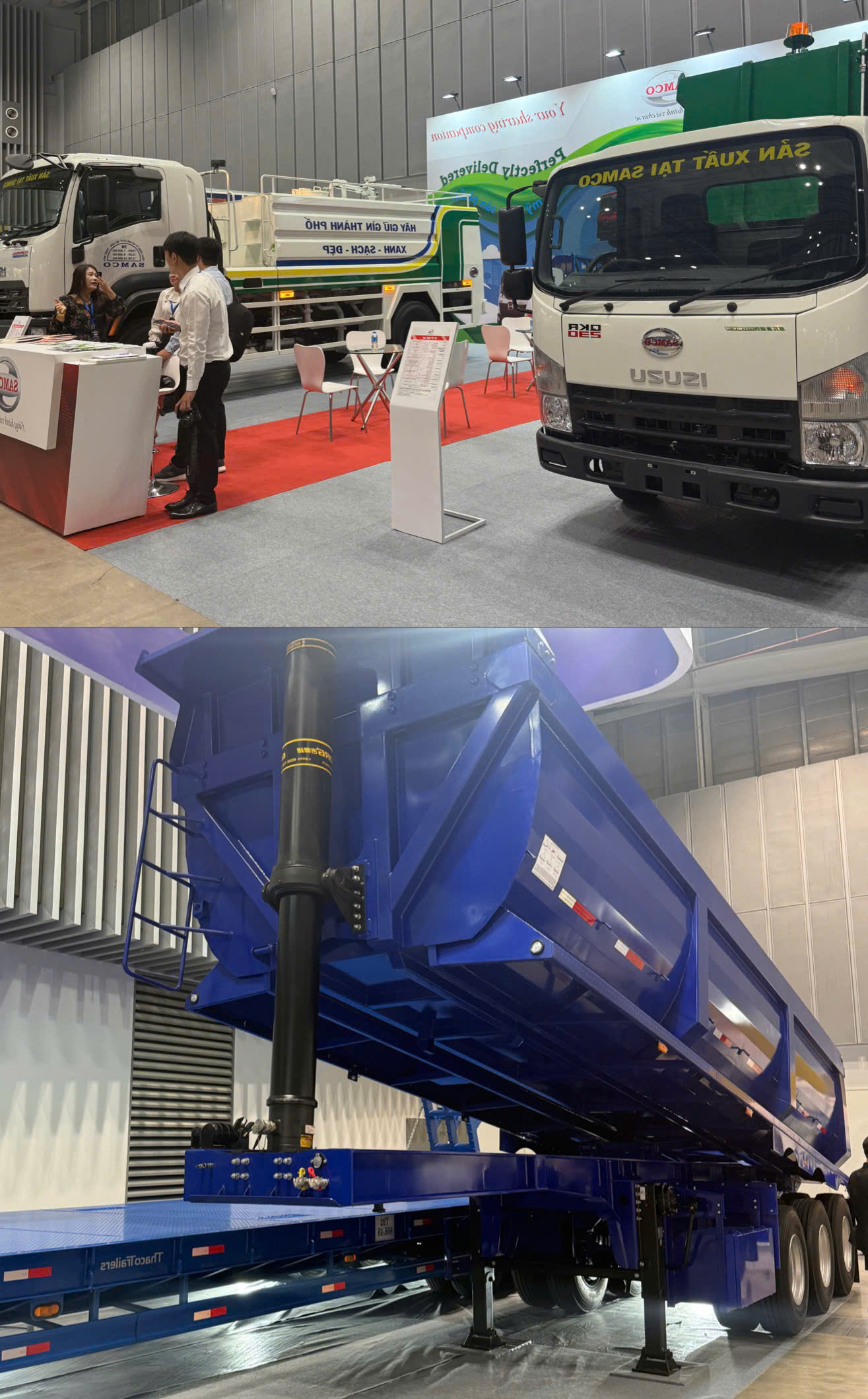 SAMCO v&agrave; Thaco Trailers trưng b&agrave;y sản phẩm tại triển l&atilde;m.