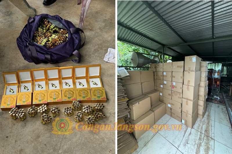 Một số tang vật cơ quan Công an thu giữ. Ảnh: Cổng thông tin điện tử Công an tỉnh Lạng Sơn.