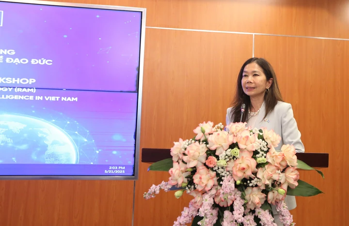 Bà Pauline Tamesis, Điều phối viên thường trú Liên hợp quốc tại Việt Nam, tại Hội thảo. 