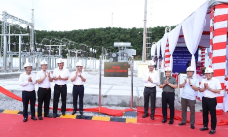 Lễ gắn biển công trình đường dây và trạm 110Kv Kiến Thuỵ.