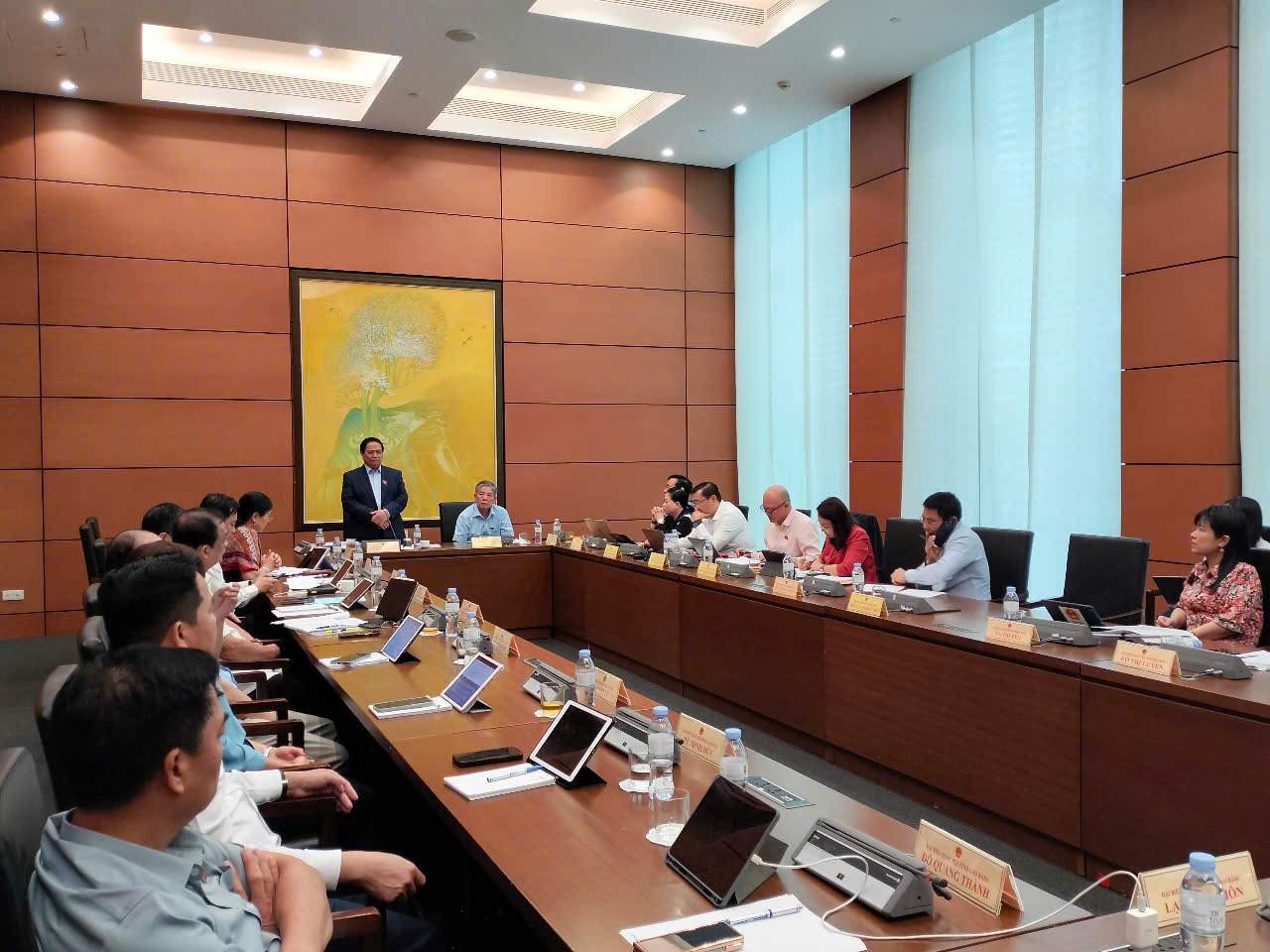 Thủ tướng Chính phủ Phạm Minh Chính phát biểu trong phiên thảo luận tại tổ ngày 23/5.