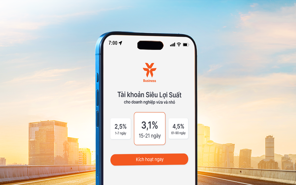 Tài khoản Siêu lợi suất dễ dàng được kích hoạt ngay trên nền tảng ngân hàng số VIB Business, mang đến trải nghiệm linh hoạt, minh bạch và an toàn cho hộ kinh doanh, doanh nghiệp.